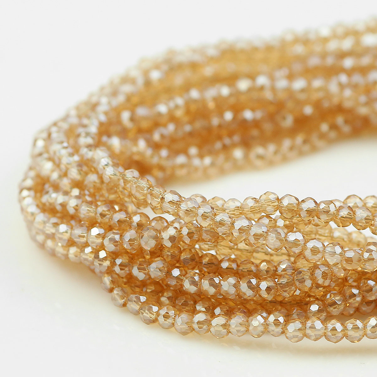 Glass Seed Beads 2Mm Jewelry Making - WLYeeS フラットラウンドゴールドシャンパンビーズ 2mm 100個 オーストリアガラスクリスタルルースビーズ ジュエリー製作ネックレスブレスレットDIYギフト用