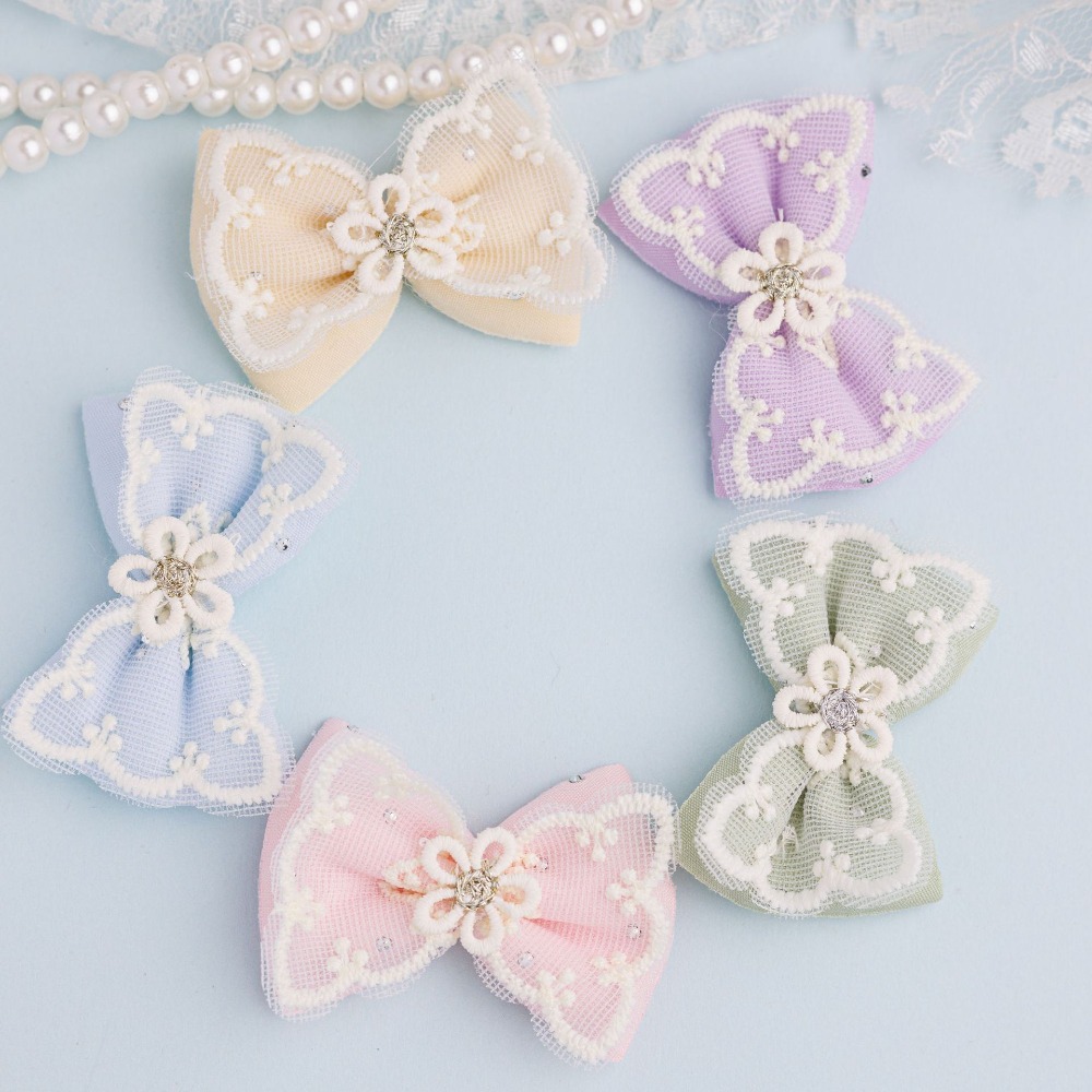 Sewing - 10 個 5*3.5 センチメートル/1.97*1.38 インチレースメッシュ布ちょう結びアップリケ DIY