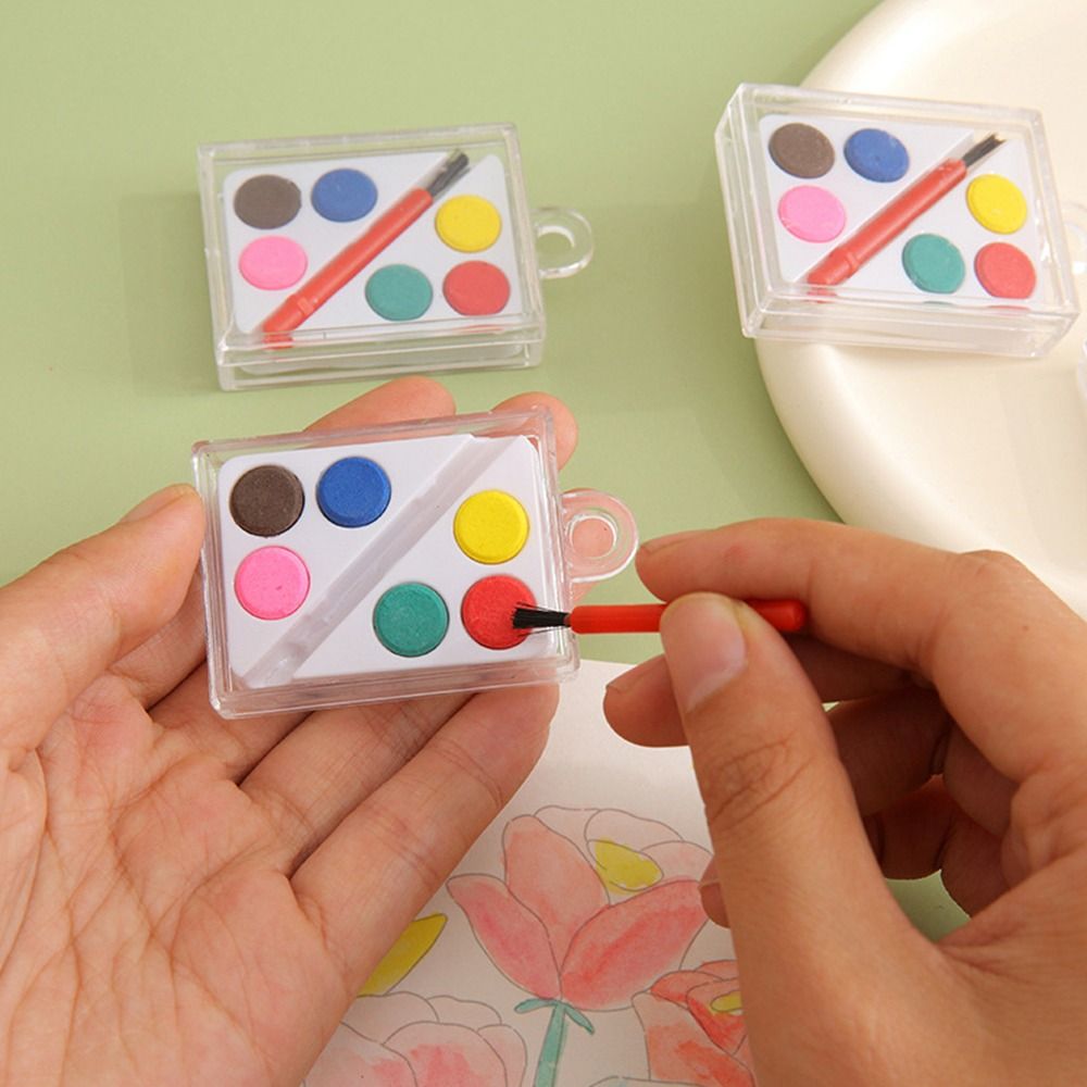 Watercolor Paint Set Solid Pigment - 高品質の絵筆付き水彩絵の具セット、固形6色油絵キット、水洗い可能な絵の具セット、賞品