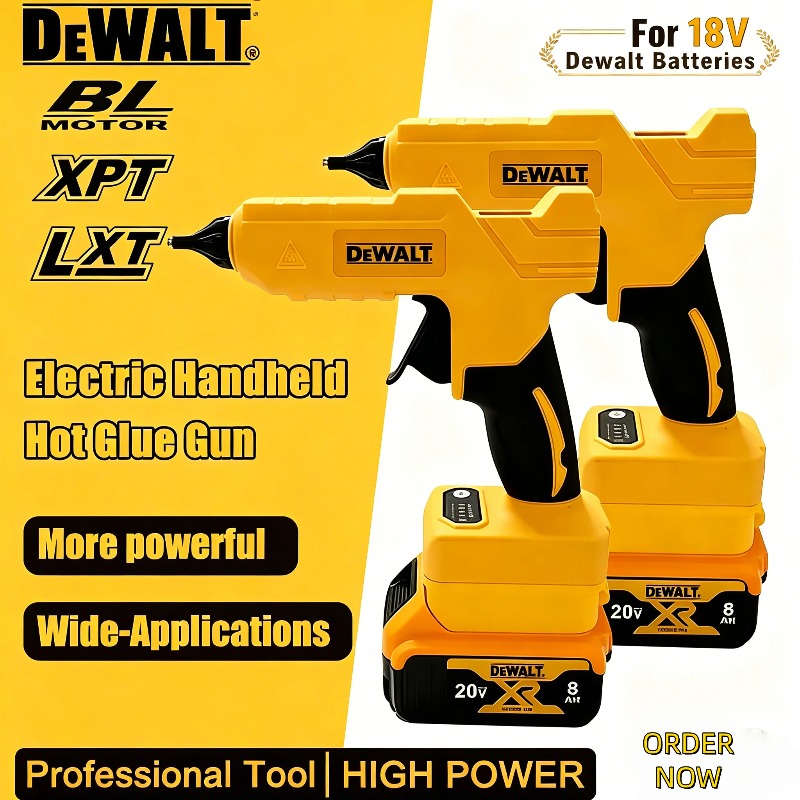 Hot Melt Glue Gun Cordless - Dewalt コードレス電動ハンドヘルドホットグルーガン修理 DIY ツールホットメルト溶接熱風ガン火傷防止ノズル 18V バッテリー用