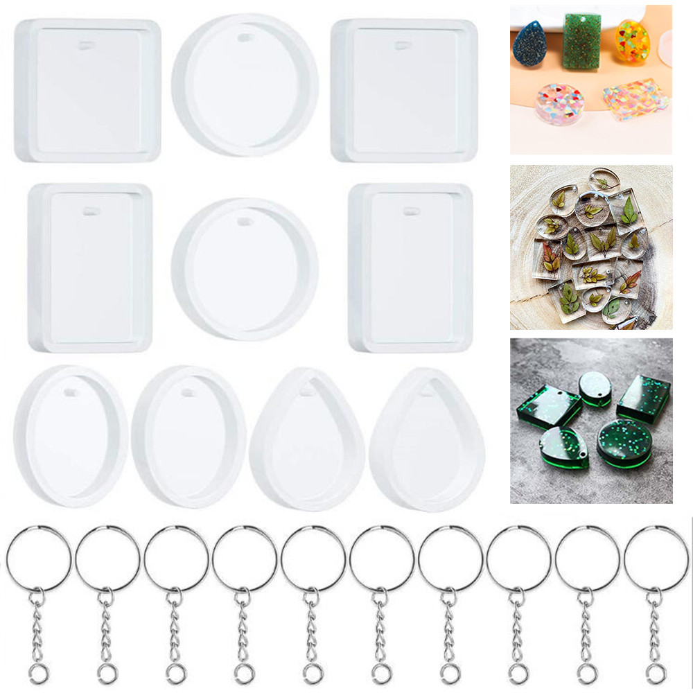 Silicone Epoxy Resin Molds Set - シリコンモールド,「20ピース/セット個のDIYペンダント用エポキシ樹脂金型