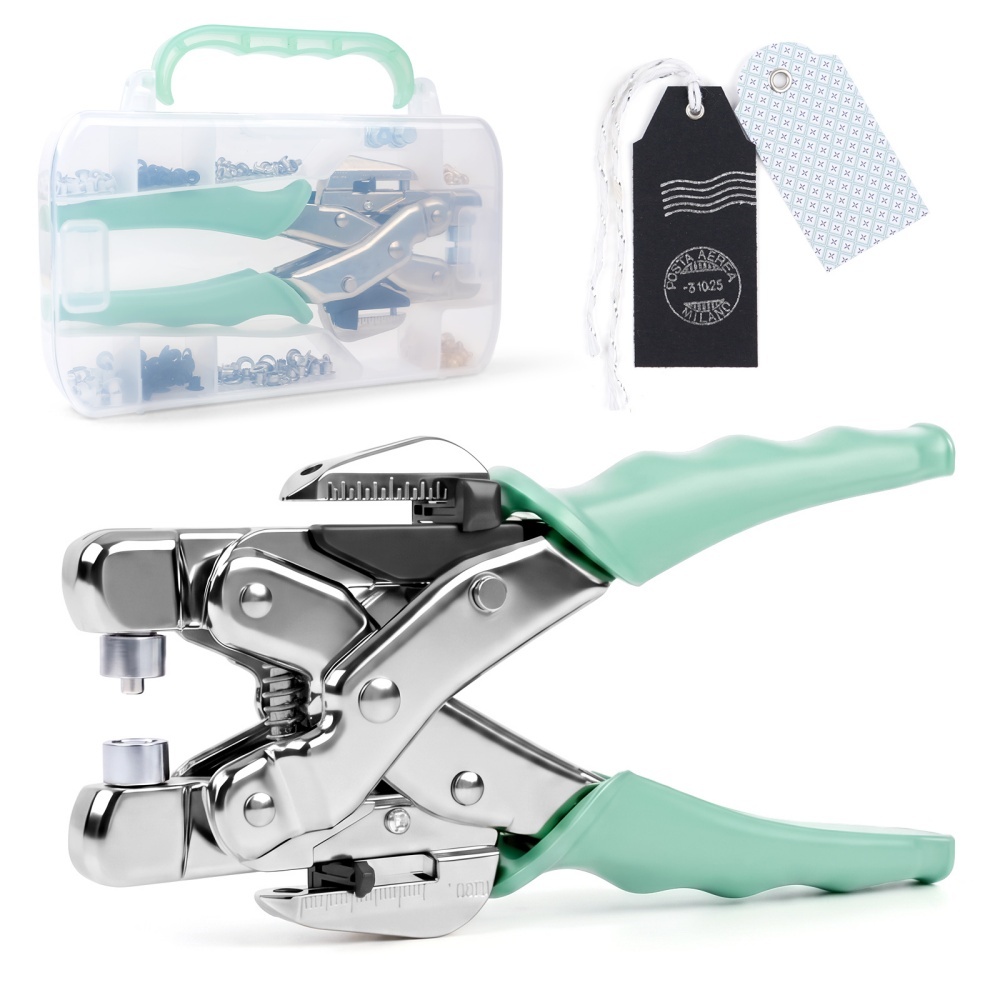 Sewing - グロメットツールキット ハンドヘルド穴あけプライヤー バックルボタン メタルカラープライヤー ハンドプレッシャープライヤー リベットバックル縫製ツール