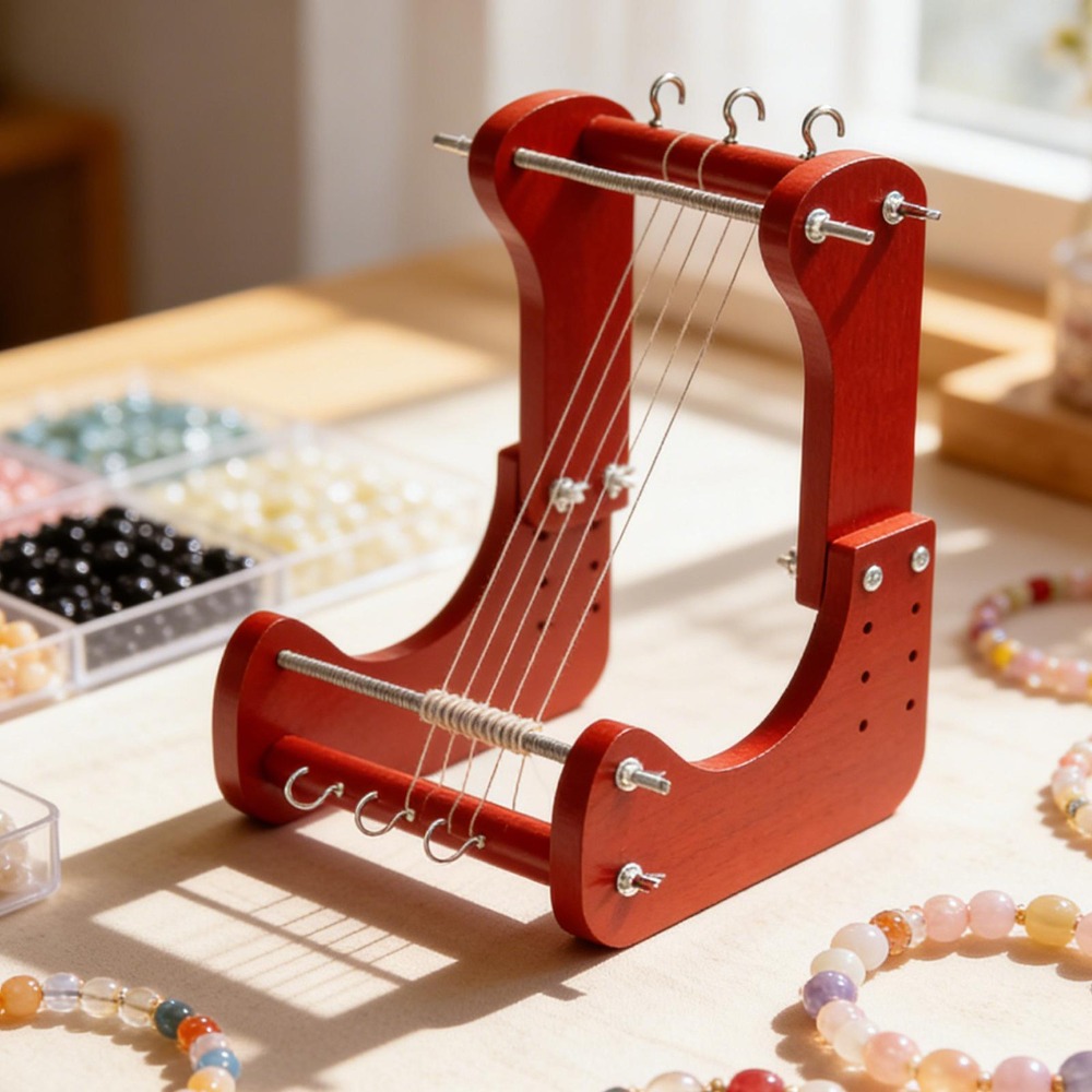 Beading - 木製ビーズ織り機キット、長さ調節可能、デスクトップ織りツール、DIYブレスレットネックレスジュエリー製作クラフト用品（大人向け）