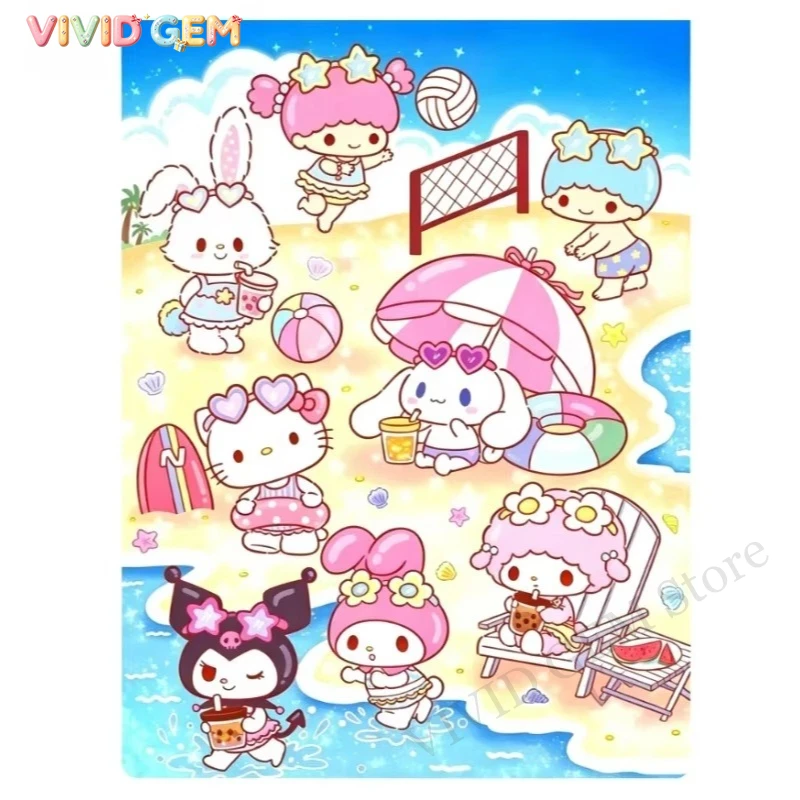 5D Diamond Painting Kit Full Drill - VIVID GEM サンリオ 5D DIY ダイヤモンドペインティング