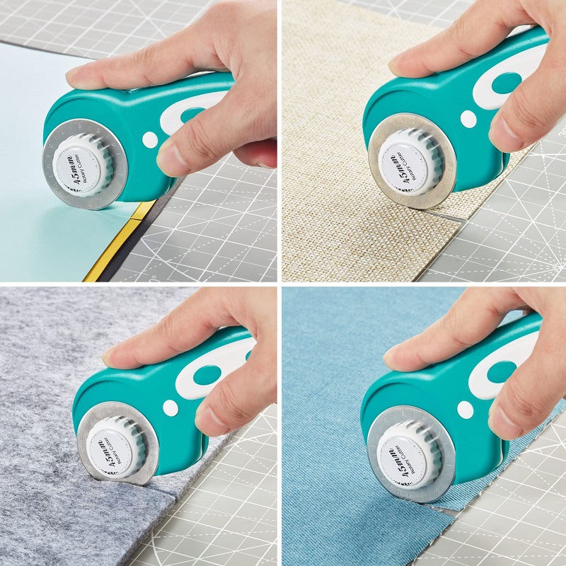 Rotary Cutter For Fabric 45Mm - ロータリーカッター 45mm 布切断ツール ハンドル付きローラーブレード キルティング、縫製、紙、革工芸用