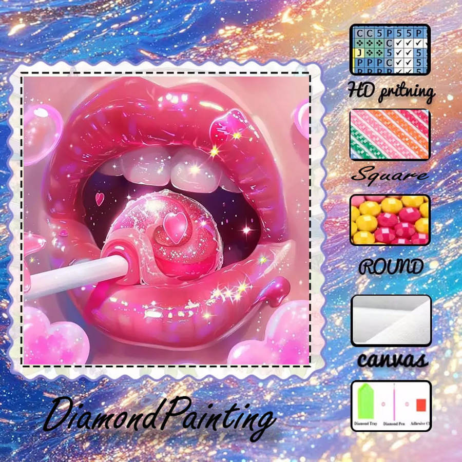 5D Diamond Painting Kit Full Drill - 1ピース - 5D-DIY - フロッキングクロス -