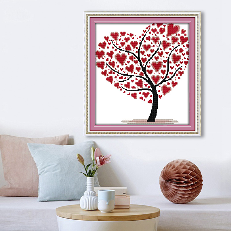 Cross Stitch Stamped Kits Beginners - クロスステッチキット スタンプ付き 11/16/14CT 印刷済みカウントパターン クラフト装飾 糸刺繍針仕事セット
