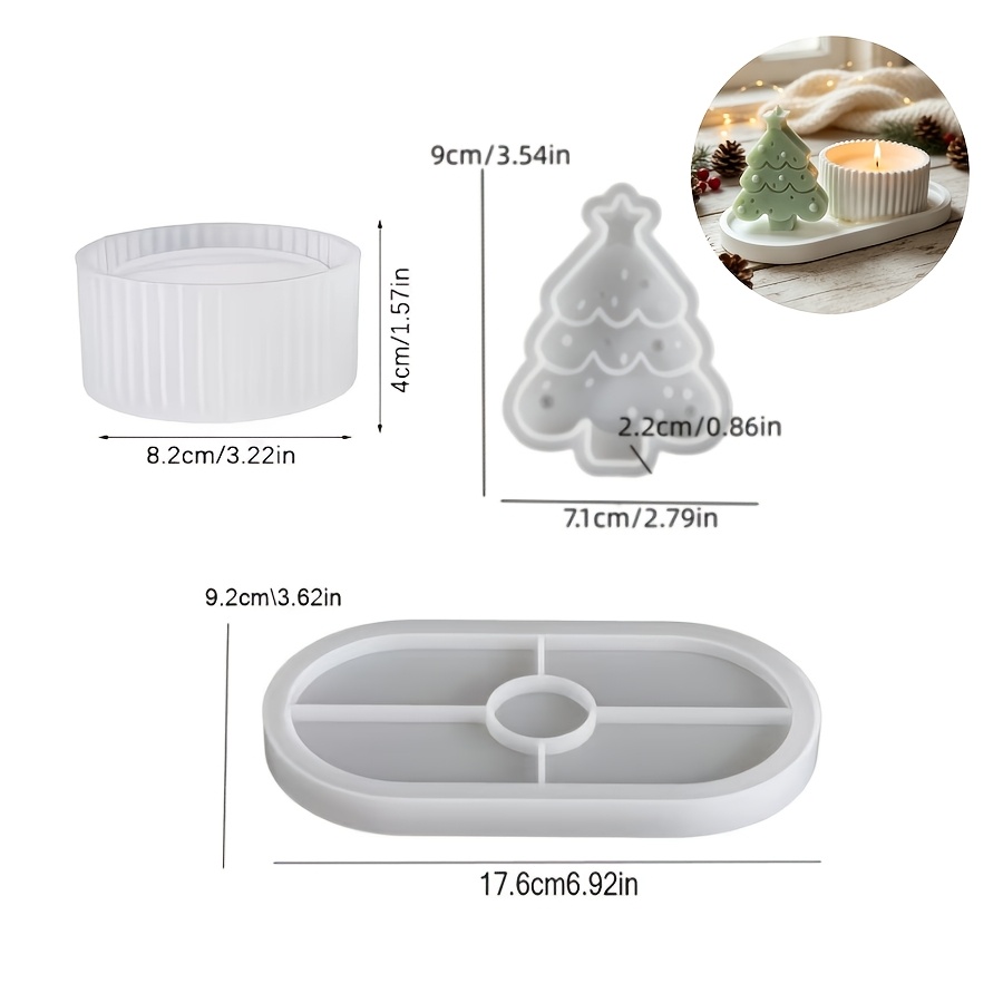 3ピースセットの樹脂シリコンモールド、エポキシ樹脂のクリスマ - Silicone Epoxy Resin Molds Set のレビューと価格