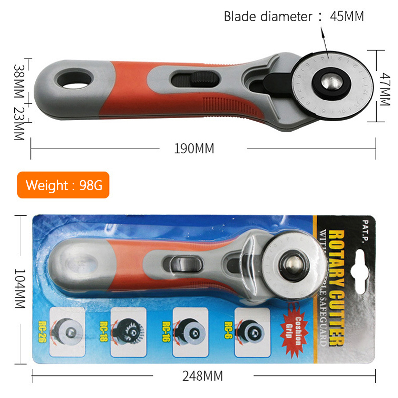 レザークラフトカッター 45 ミリメートルロータリーカッター - Rotary Cutter For Fabric 45Mm のレビューと価格