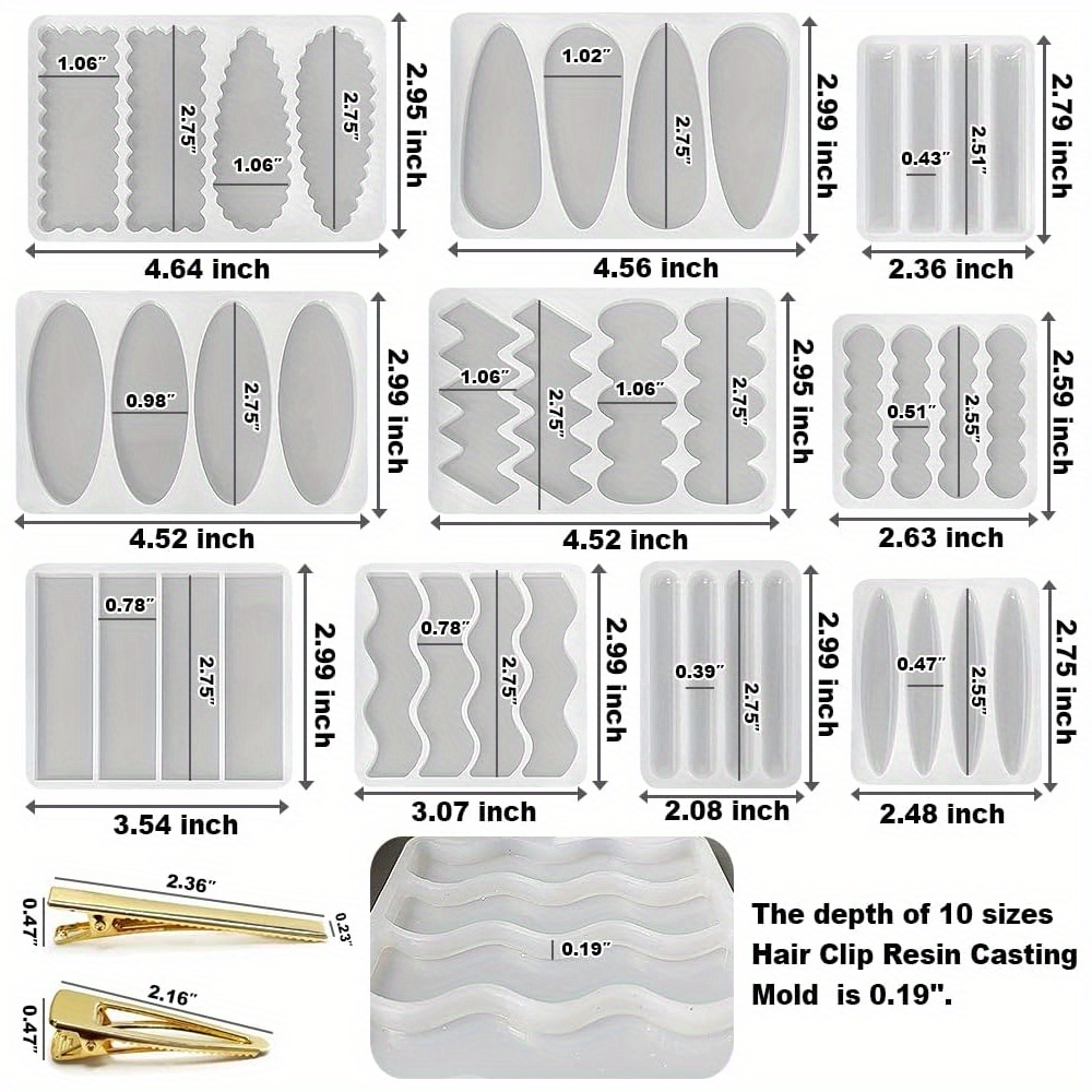エポキシ樹脂や樹脂製アクセサリーを使用して太いヘアピンを作成 - Silicone Epoxy Resin Molds Set のレビューと価格