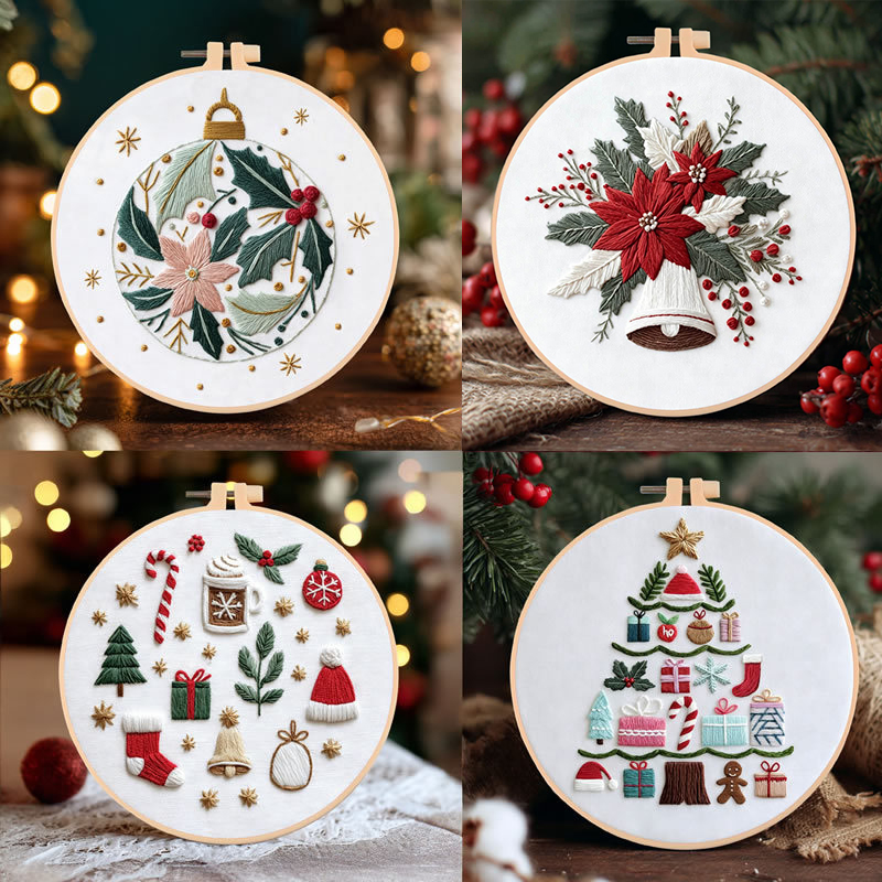 DIY刺繍 クリスマスツリー フラワーリース 冬の雪布 フー - Embroidery のレビューと価格