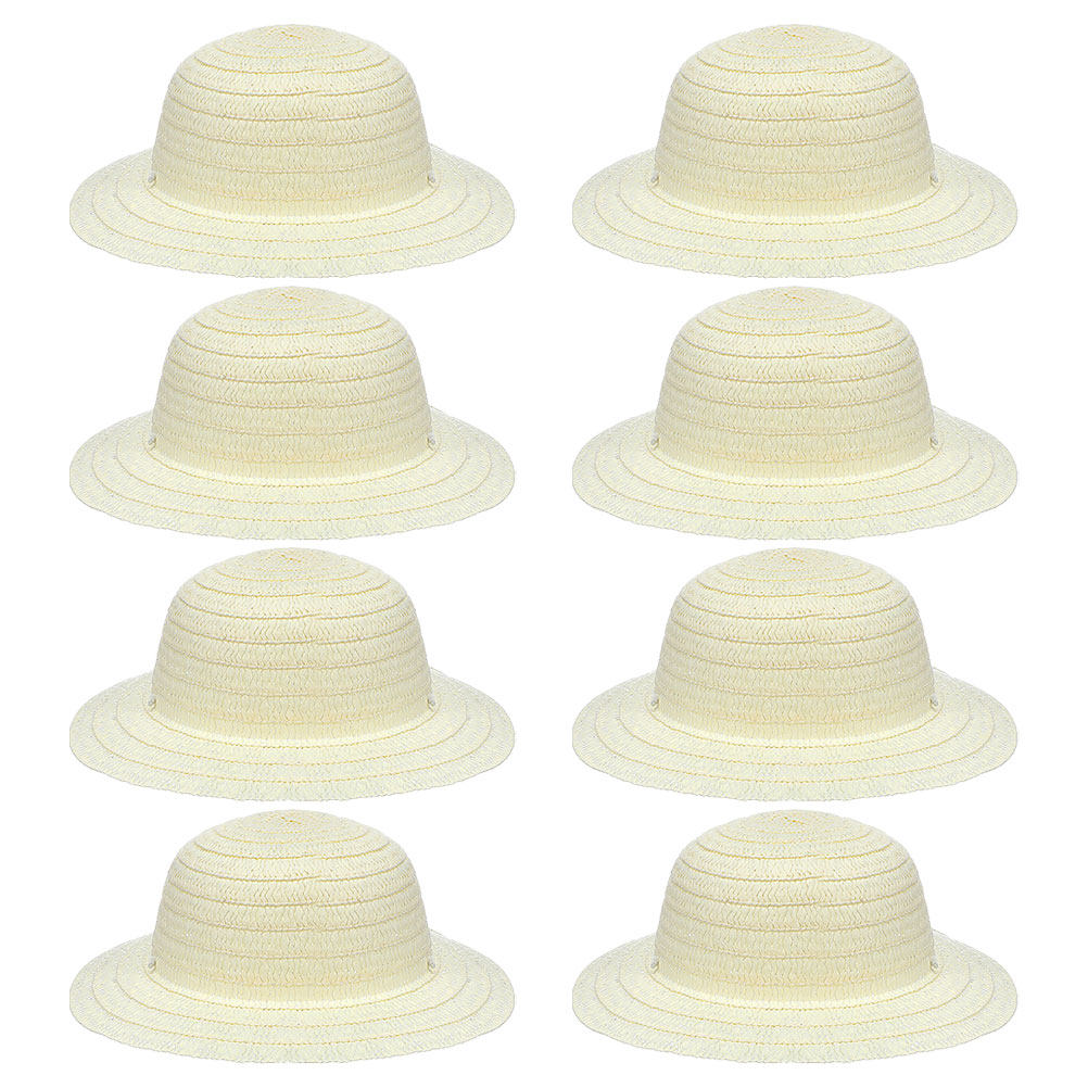 8個入り子供用麦わら帽子 DIY 無地白塗装帽子 パーティー - Painting Supplies のレビューと価格