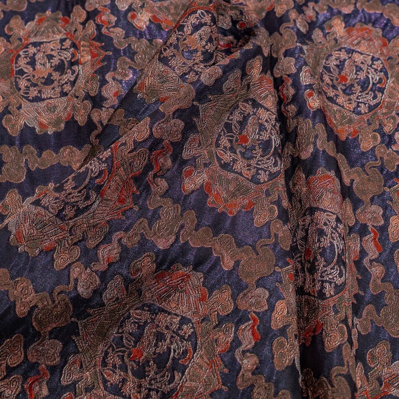 紫赤色のレーヨン花柄ジャカードルレックス生地新しい中国風のシ - Sewing のレビューと価格