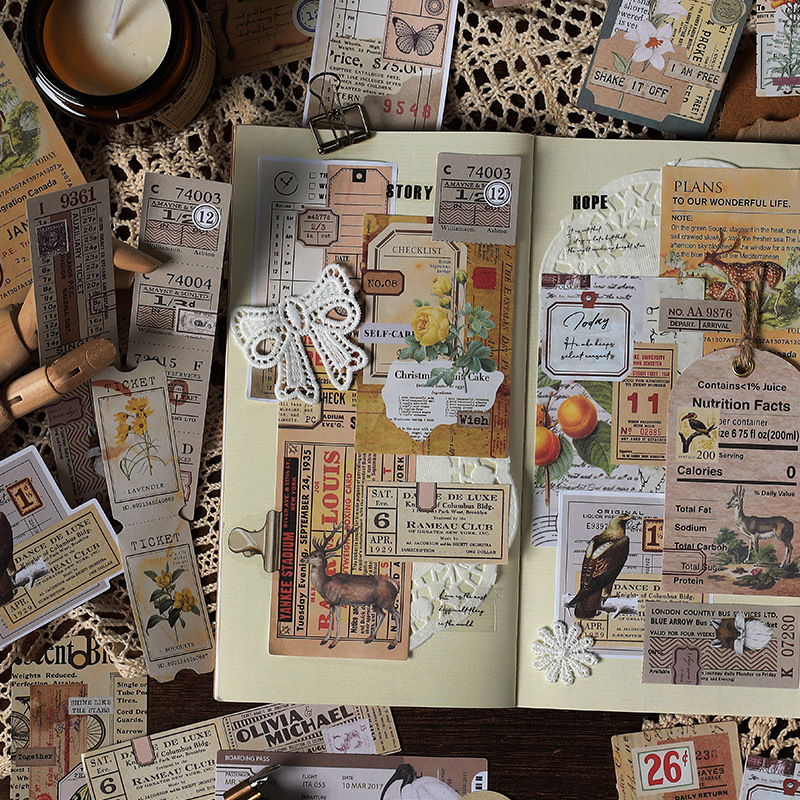 装飾的な紙のアルバム,手作りのスクラップブッキング,不要なジ - Vintage Junk Journal Scrapbooking Paper のレビューと価格