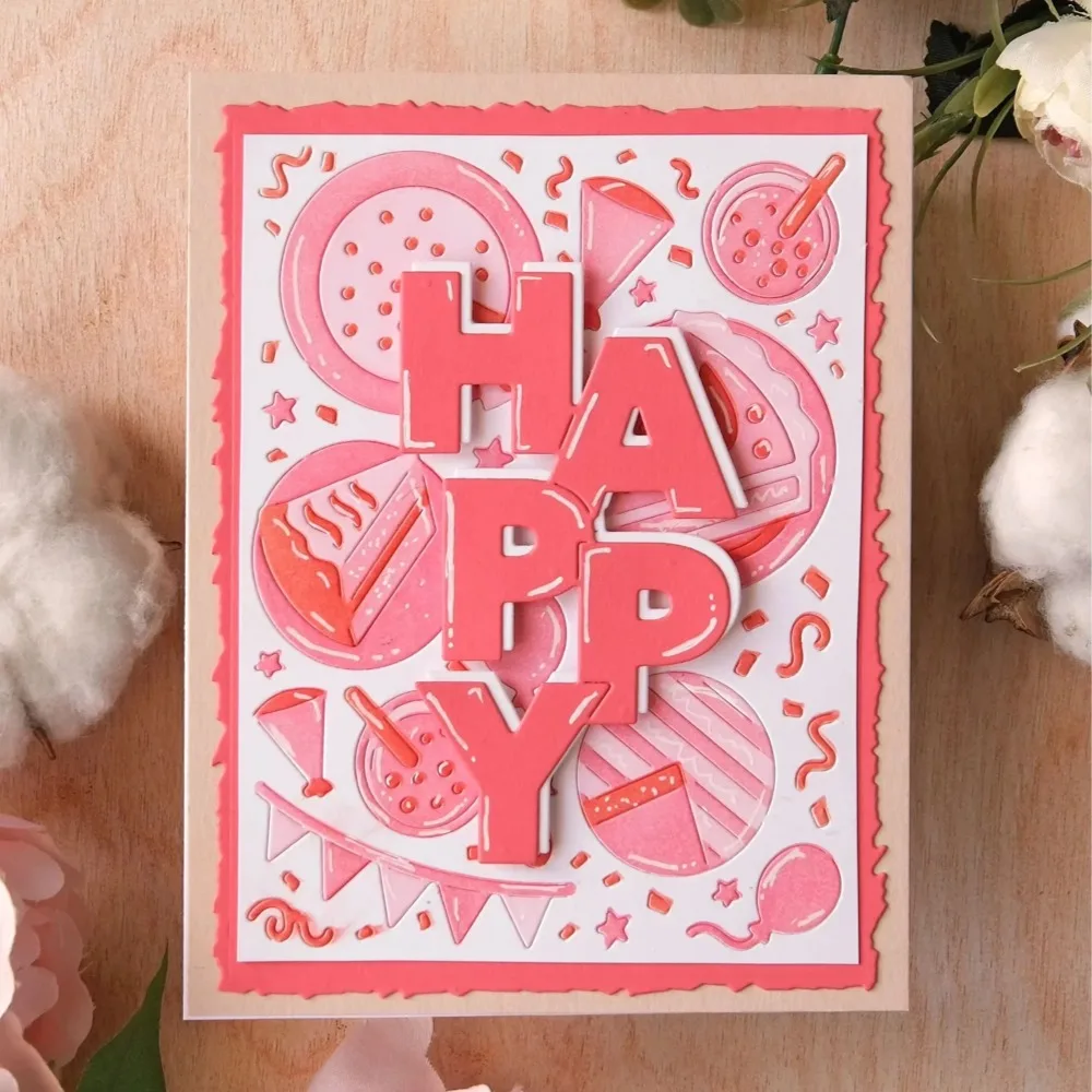 新しい金属切削ダイスケーキタイムステンシル DIY スクラッ - Scrapbooking のレビューと価格