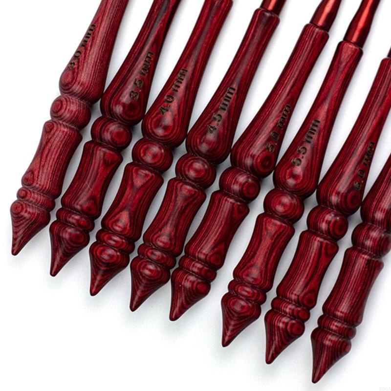 8 個木製ハンドルかぎ針編みフック人間工学に基づいたかぎ針編 - Wooden Crochet Hooks Ergonomic Handle のレビューと価格
