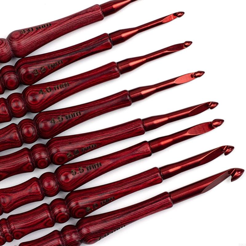 8 個木製ハンドルかぎ針編みフック人間工学に基づいたかぎ針編 - Wooden Crochet Hooks Ergonomic Handle のレビューと価格