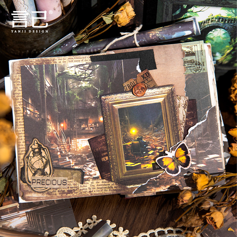 未来的なスタイルの壁紙,装飾的な日記,アルバムのスクラップブ - Vintage Junk Journal Scrapbooking Paper のレビューと価格