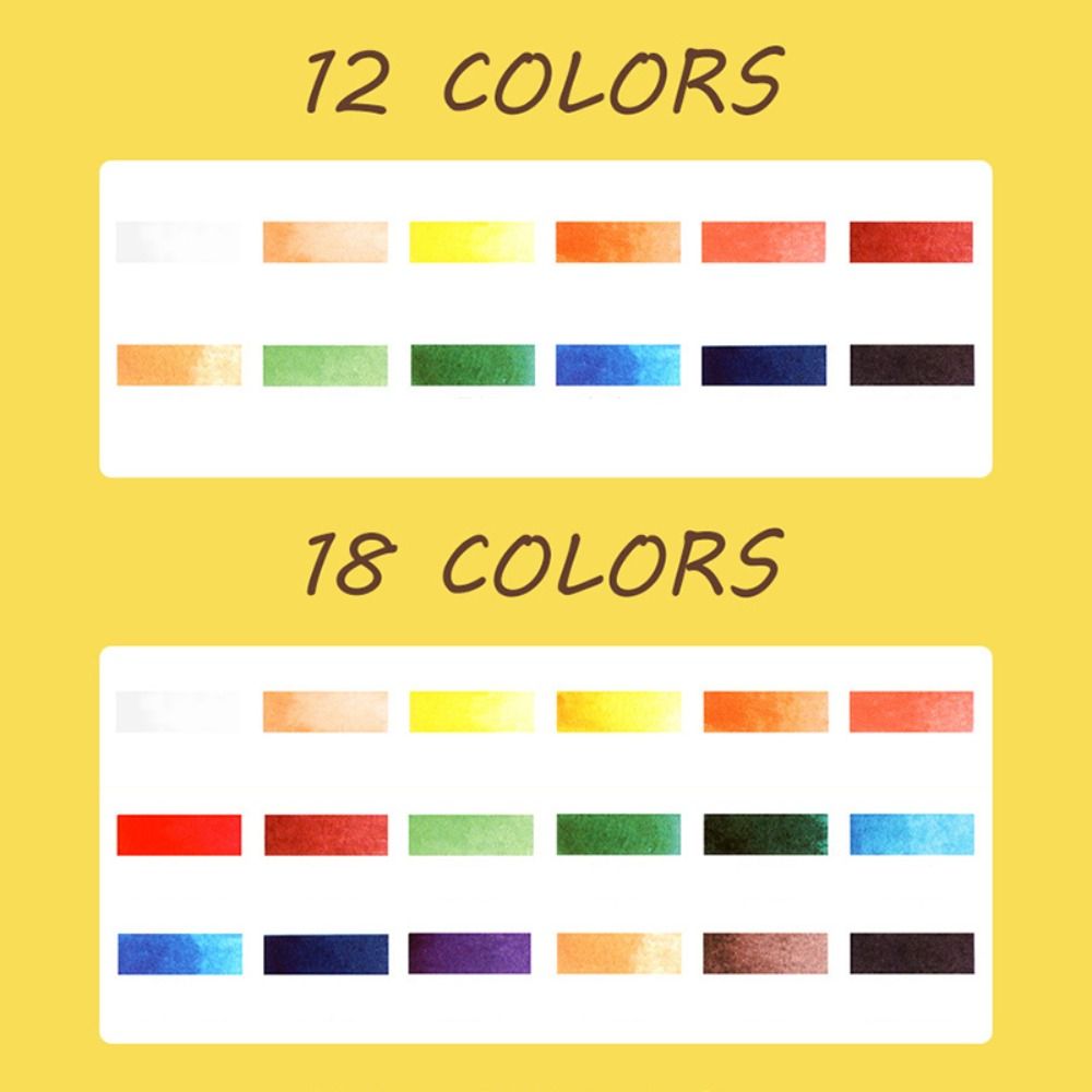プロフェッショナル水筆ペン水彩絵の具セット 12/18/24 - Watercolor Paint Set Solid Pigment のレビューと価格