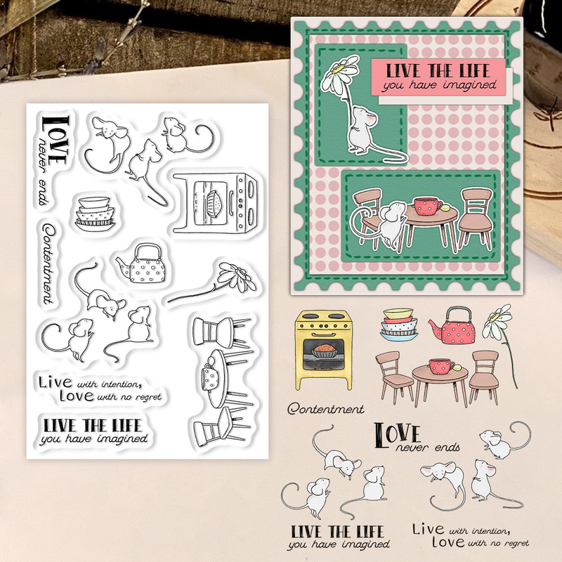 サンクラフト リトルマウス＆キッチン クリアスタンプ DIY - Clear Silicone Stamps For Card Making のレビューと価格