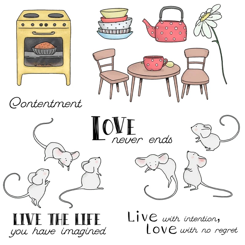 サンクラフト リトルマウス＆キッチン クリアスタンプ DIY - Clear Silicone Stamps For Card Making のレビューと価格
