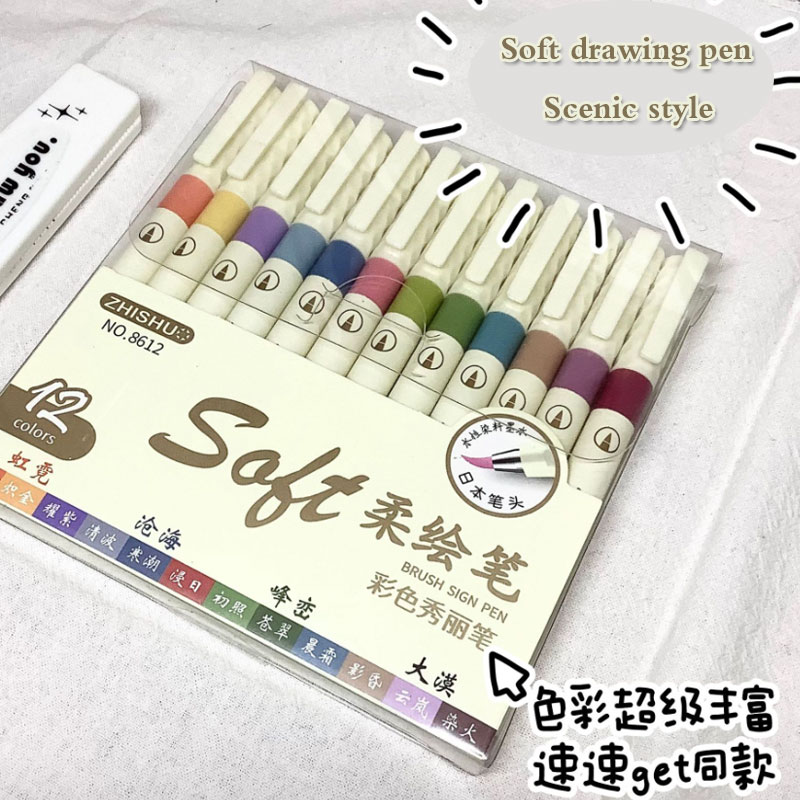 24/3 色ヴィンテージ水彩レタリングアートマーカー描画ペン - Painting Supplies のレビューと価格