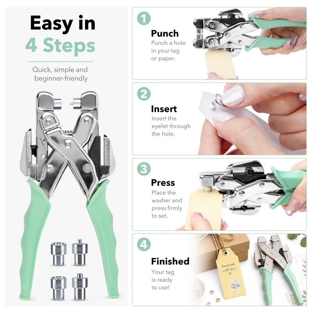 グロメットツールキット ハンドヘルド穴あけプライヤー バック - Sewing のレビューと価格