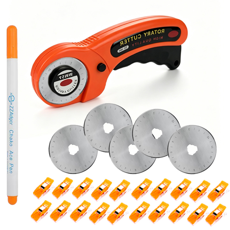 45mmロータリーカッター縫製用品、交換用刃5枚、縫製クリッ - Rotary Cutter For Fabric 45Mm のレビューと価格