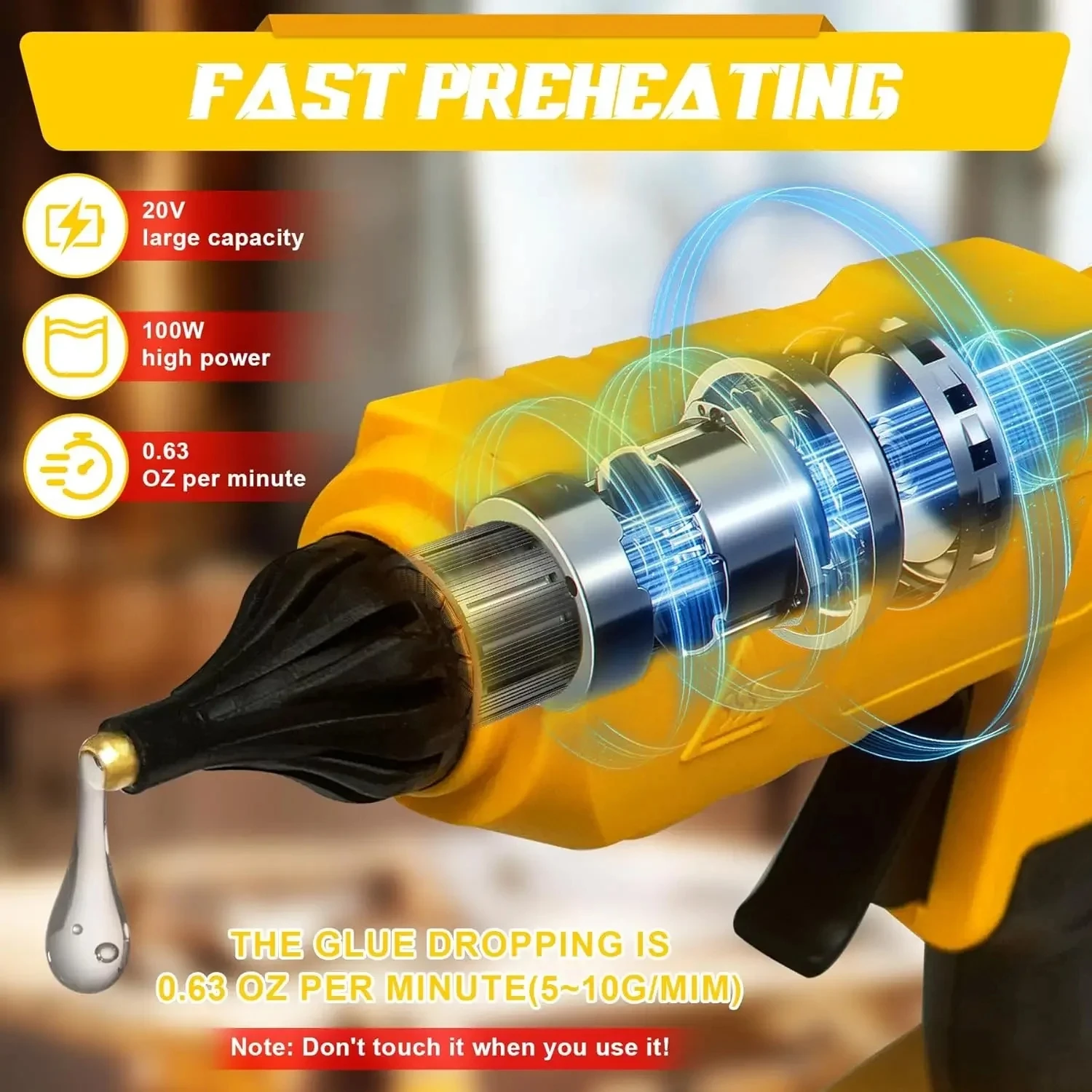 コードレス電動ハンドヘルドホットグルーガン 修理DIYツール - Hot Melt Glue Gun Cordless のレビューと価格