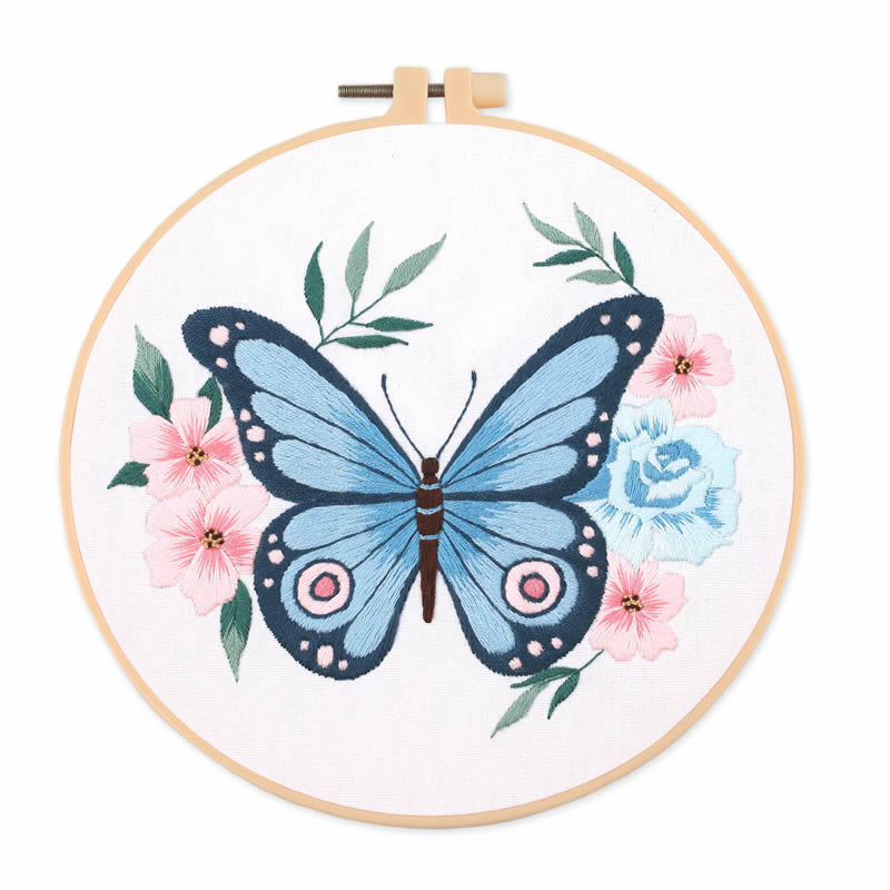 1個 20X20CM 7.87インチ 刺繍蝶キット 初心者向 - Embroidery のレビューと価格