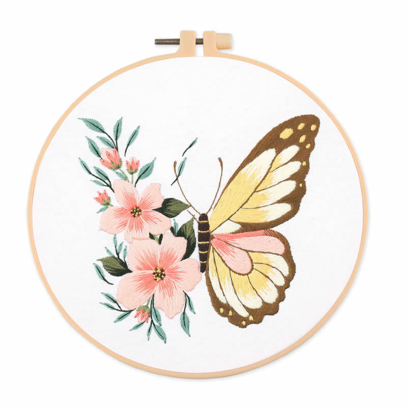 1個 20X20CM 7.87インチ 刺繍蝶キット 初心者向 - Embroidery のレビューと価格