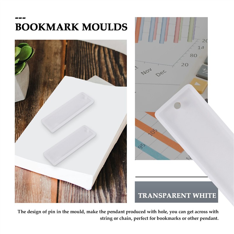 新しい6個/セット長方形シリコンブックマーク型DIYブックマ - Silicone Epoxy Resin Molds Set のレビューと価格