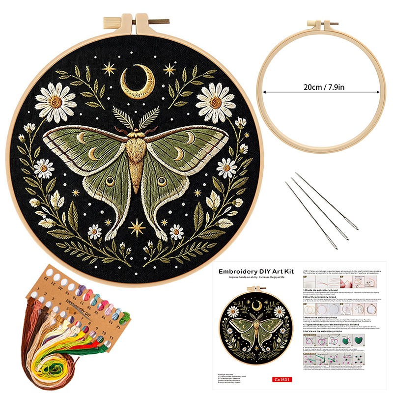 蝶と花の刺繍DIYキット、大人・初心者向け手打ちクロスステッ - Cross Stitch Stamped Kits Beginners のレビューと価格