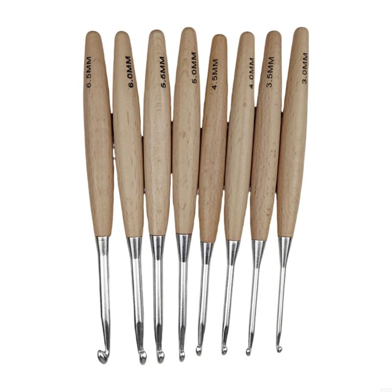 97BA 人間工学に基づいたグリップかぎ針編み針木製ハンドル - Wooden Crochet Hooks Ergonomic Handle のレビューと価格