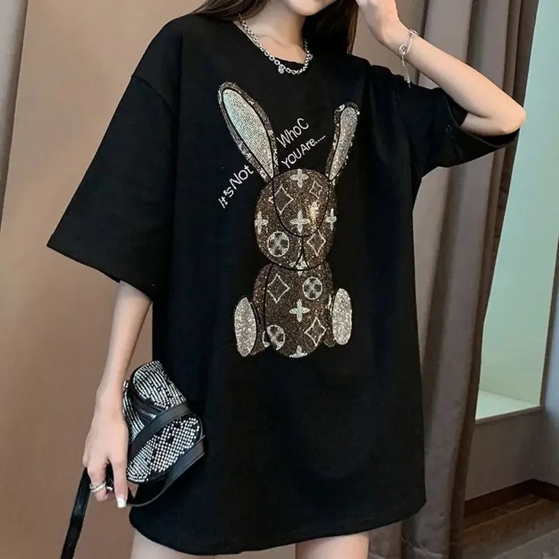 レディースサマーカジュアルTシャツ：ダイヤモンドカートゥーン - Embroidery のレビューと価格