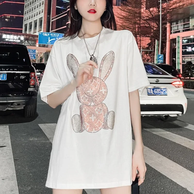 レディースサマーカジュアルTシャツ：ダイヤモンドカートゥーン - Embroidery のレビューと価格