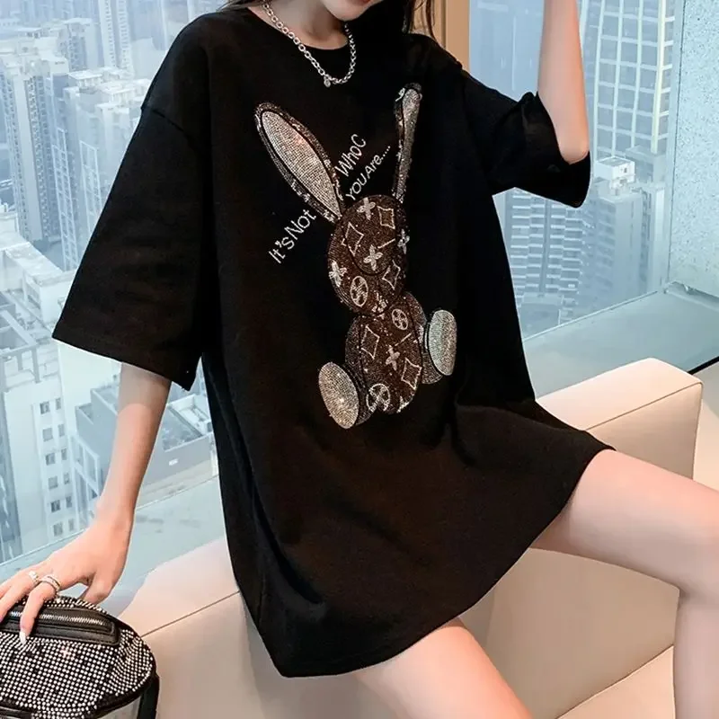 レディースサマーカジュアルTシャツ：ダイヤモンドカートゥーン - Embroidery のレビューと価格