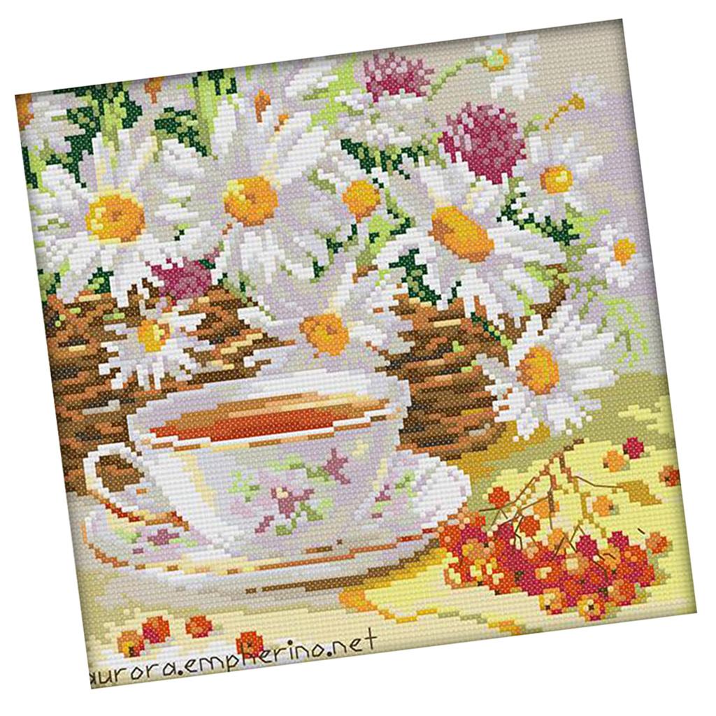大人初心者向けクロスステッチキット スタンプ入り花柄刺繍セッ - Cross Stitch Stamped Kits Beginners のレビューと価格