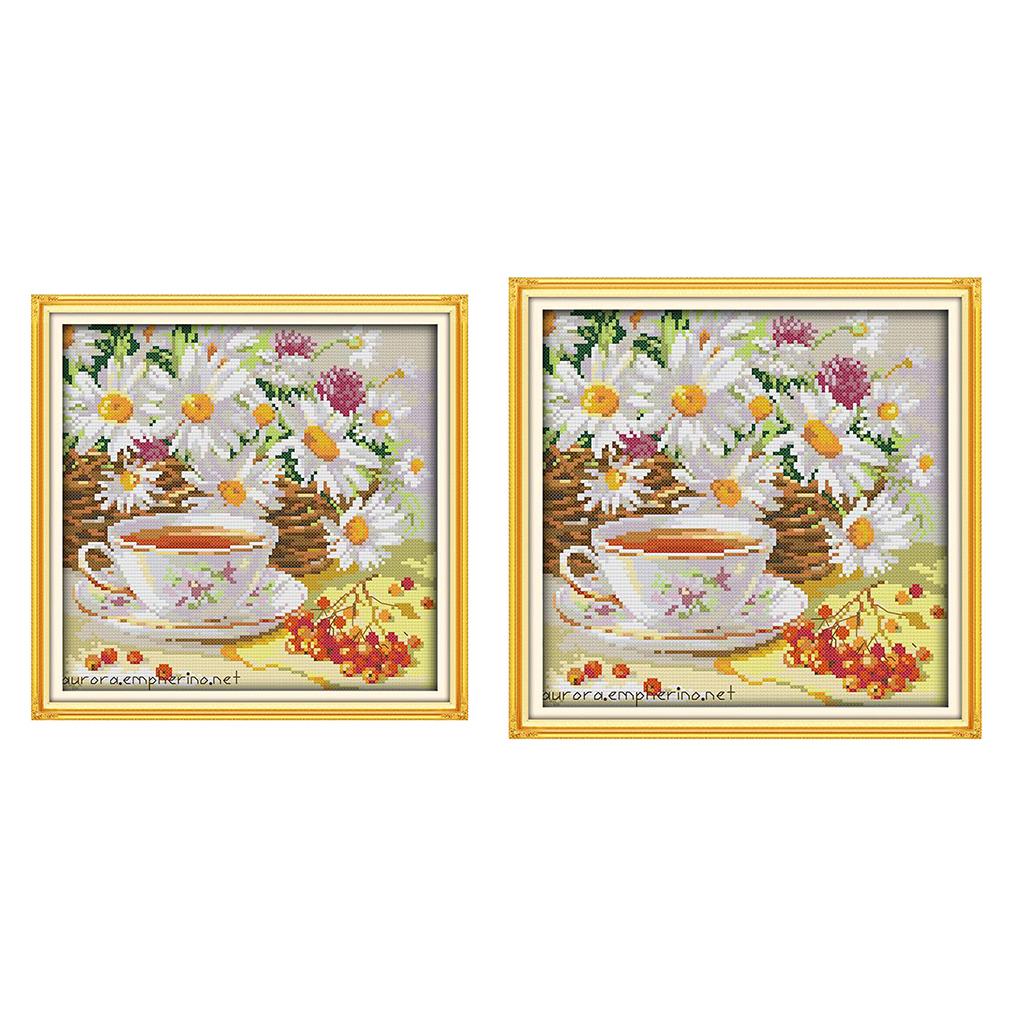 大人初心者向けクロスステッチキット スタンプ入り花柄刺繍セッ - Cross Stitch Stamped Kits Beginners のレビューと価格