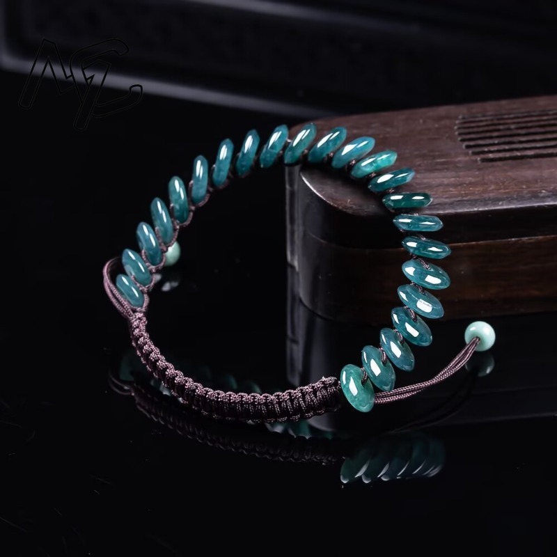 天然の本物のエメラルドブルーウォーター算盤ビーズブレスレット - Beading のレビューと価格