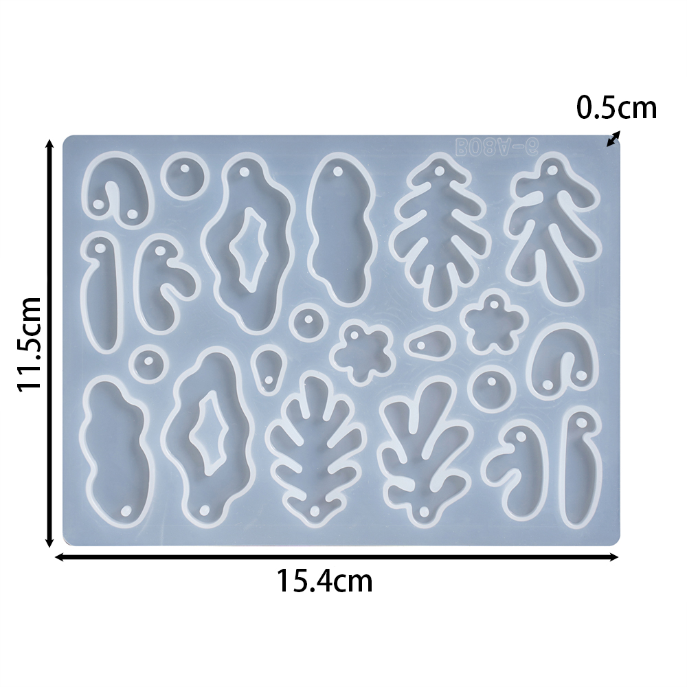 1 ピース/ロット幾何学的なイヤリングペンダントシリコーン型 - Silicone Epoxy Resin Molds Set のレビューと価格
