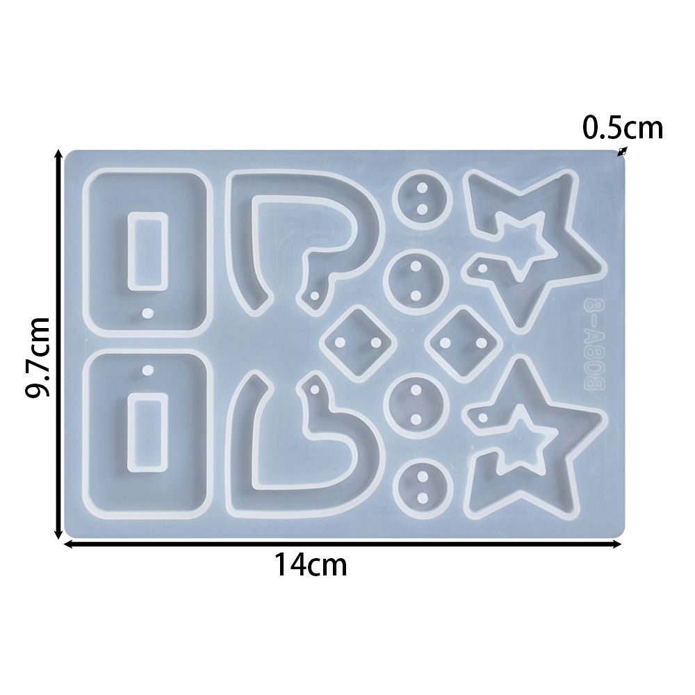 1 ピース/ロット幾何学的なイヤリングペンダントシリコーン型 - Silicone Epoxy Resin Molds Set のレビューと価格