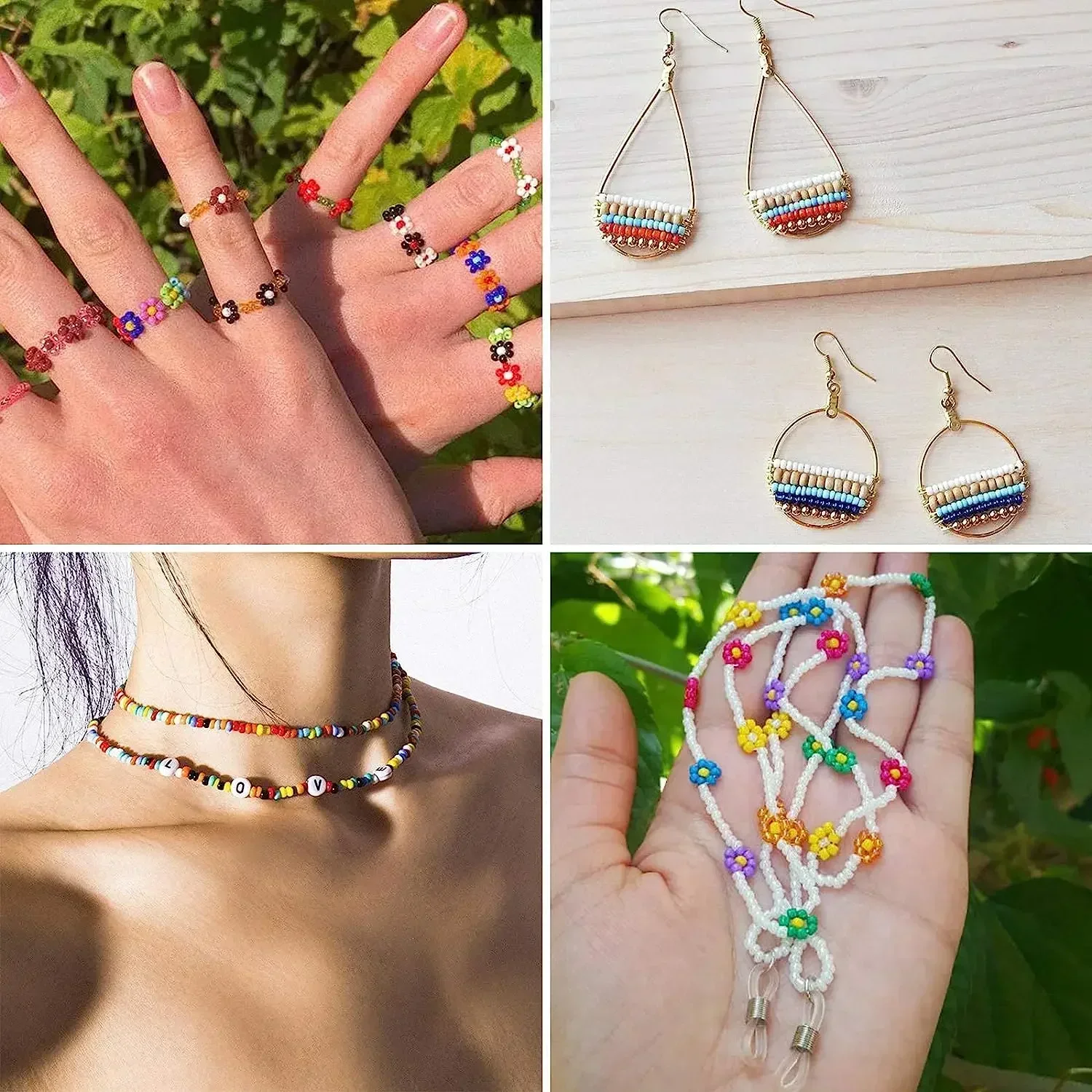 ジュエリー作り用チェコガラスシードビーズ、イヤリングとブレス - Glass Seed Beads 2Mm Jewelry Making のレビューと価格