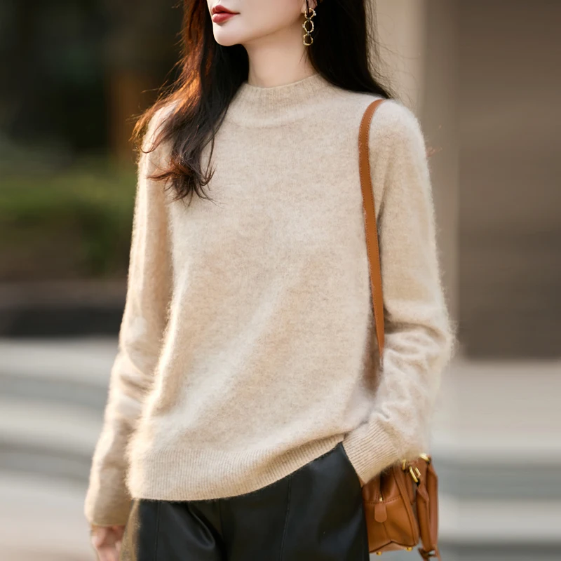 100% ウール レディース ふわふわハイネックプルオーバー - Embroidery のレビューと価格
