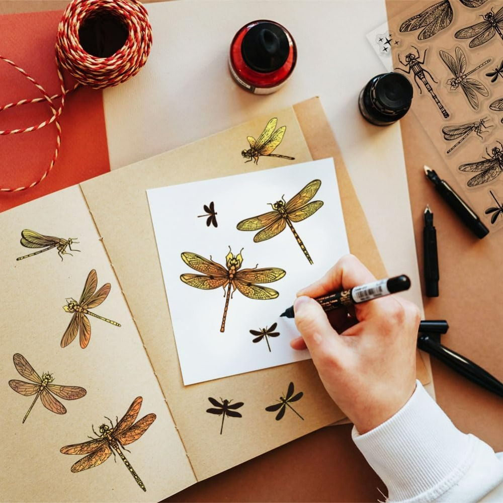 トンボクリアスタンプDIYスクラップブッキング、昆虫シリコン - Clear Silicone Stamps For Card Making のレビューと価格