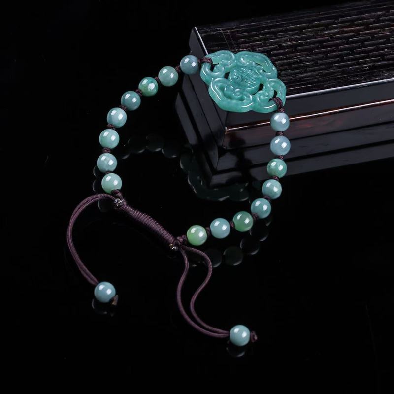 天然ジェダイトAグレードブレスレット オリジナルデザイン フ - Beading のレビューと価格