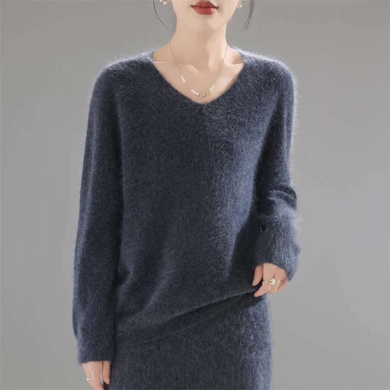 2025年レディース100%メリノウールセーター、厚手ルーズ - Embroidery のレビューと価格