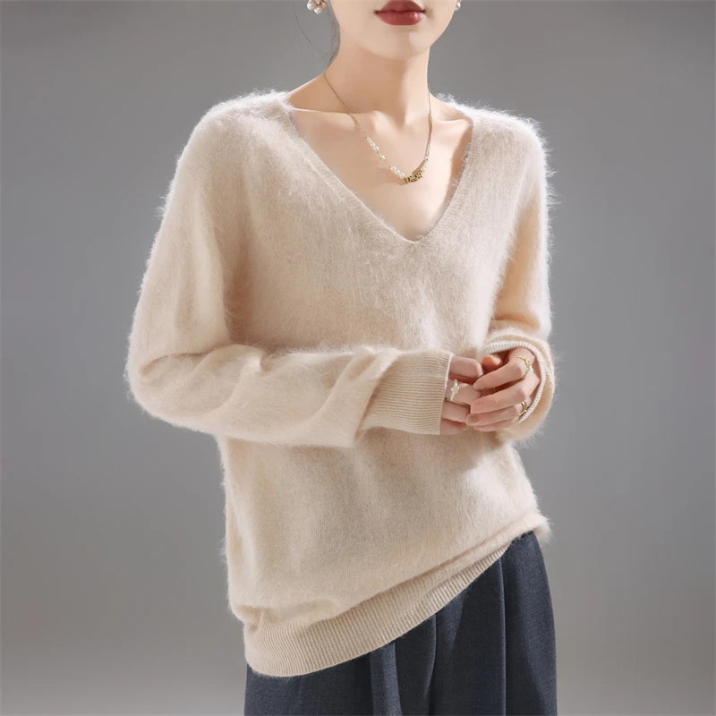 2025年レディース100%メリノウールセーター、厚手ルーズ - Embroidery のレビューと価格