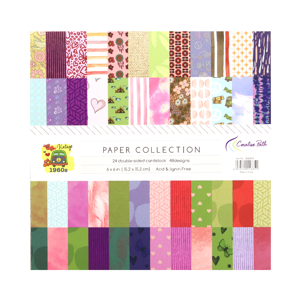 クリエイティブパス 1960年代 ヴィンテージ花柄スクラップ - Vintage Junk Journal Scrapbooking Paper のレビューと価格