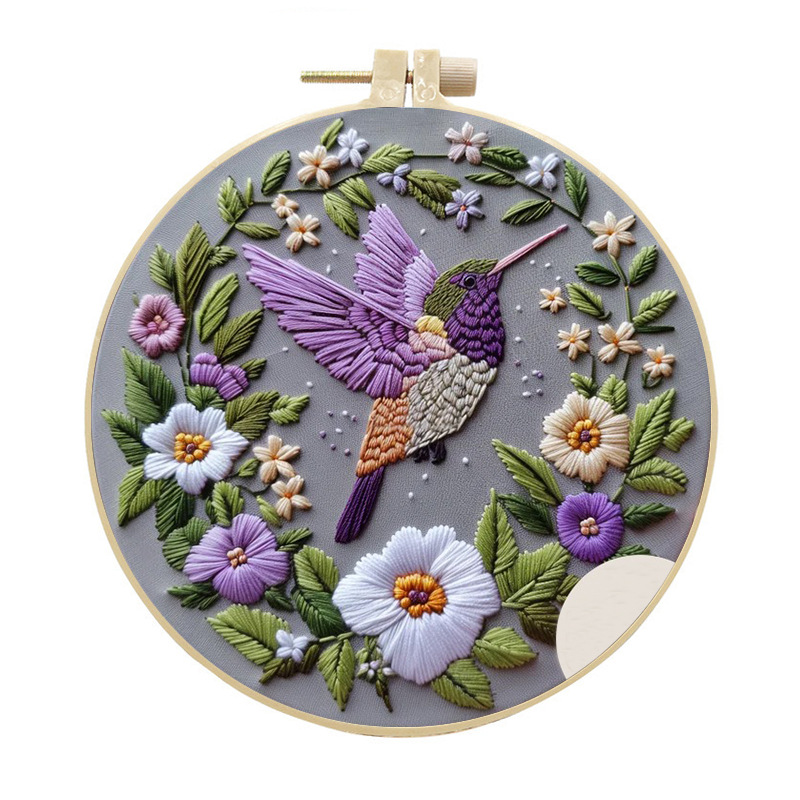 ハチドリ刺繍キット 初心者向けパターン パンチニードルキット - Cross Stitch Stamped Kits Beginners のレビューと価格